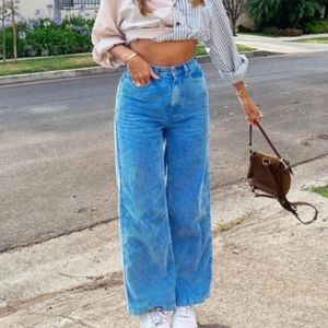 Urban Outfitters BDG High & Wide Corduroy Pant in Blue